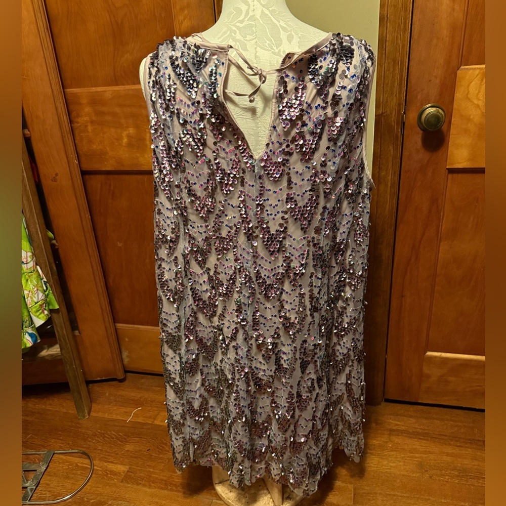 Pink/purple Sequin A-Line Sleeveless Dress - Picture 6 of 8